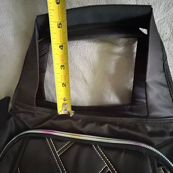 Lug Rumble Satchel with Crossbody Strap Black with Rainbow Stitching - Picture 13 of 13